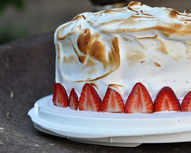 Cake #12: Vanilla Cake w/ Strawberries & Meringue