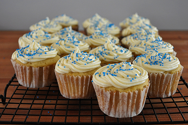 White Chocolate Cupcakes with White Chocolate Frosting