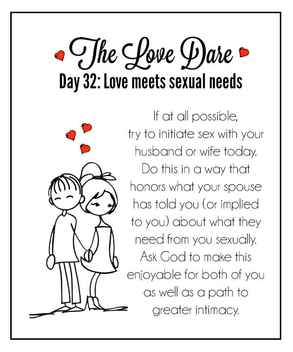 The Love Dare: Day 32 (Psst! It’s the sexy one!)