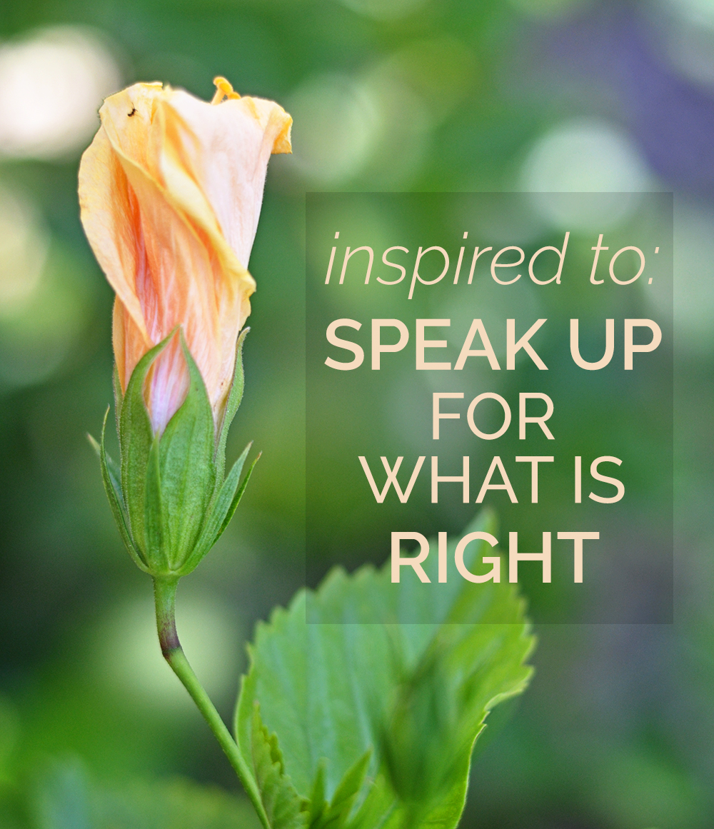 Inspired to: Speak Up For What Is Right